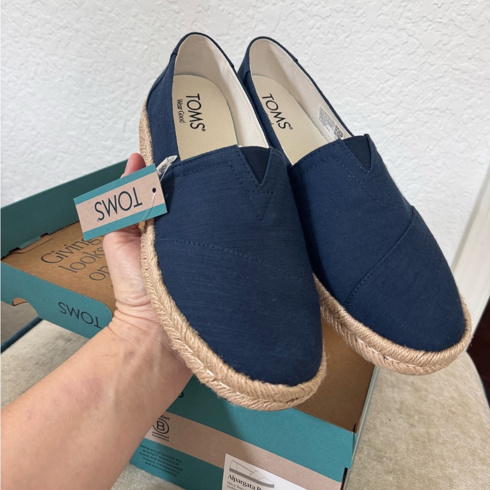 TOMS Dark Blue Slip-On Shoes